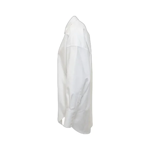 Long-Sleeved Curved-Hem Buttoned Shirt