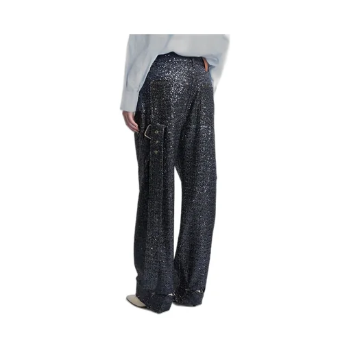 Lisa Belt Adorned Loose Fit Pailettes Jeans