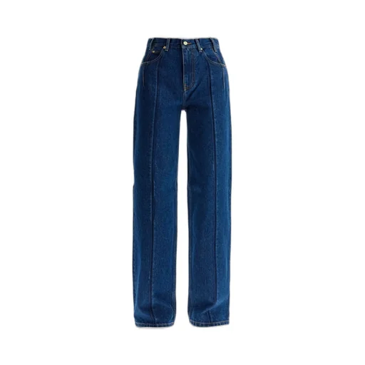 Lu Straight Leg Pleat Effect Fitted Jeans