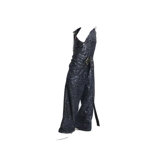 Lisa Belt Adorned Loose Fit Pailettes Jeans