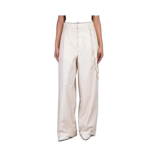 Danielle Chain Adorned Wide-Leg Trousers