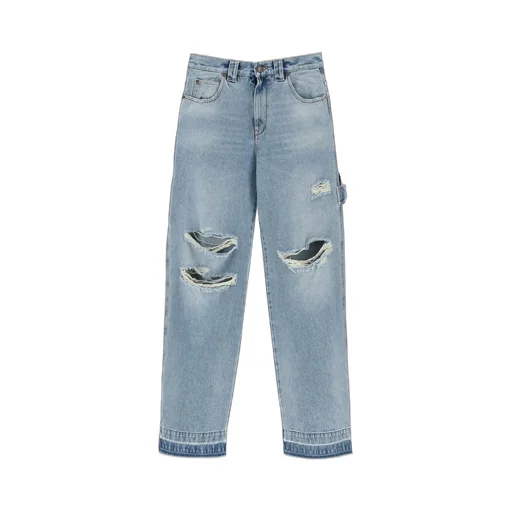 Audrey Barrel Leg Distressed Carpenter Jeans