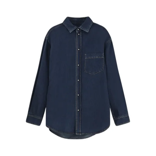 Long-Sleeved Denim Shirt
