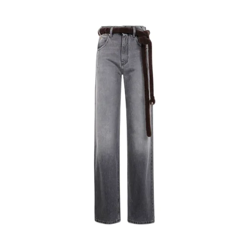 Lu Wide-Leg Belted Jeans