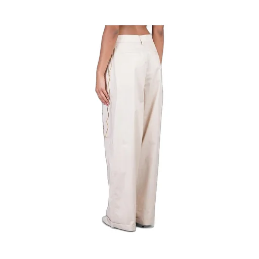 Danielle Chain Adorned Wide-Leg Trousers