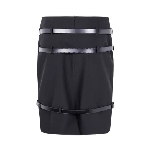 Logo Plaque Belted Skirt