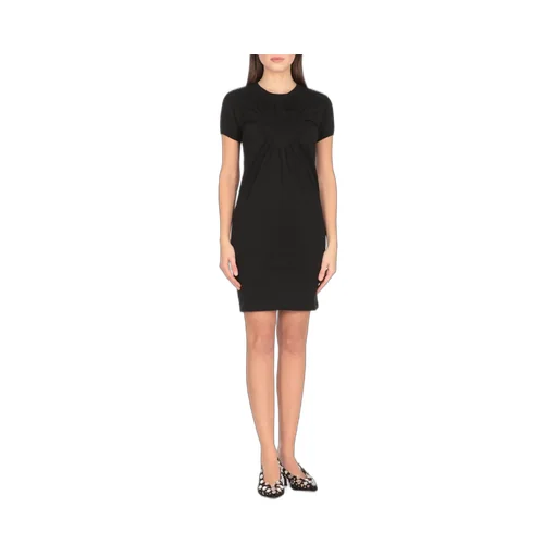 Gathered Heart-Motif Crewneck Mini Dress