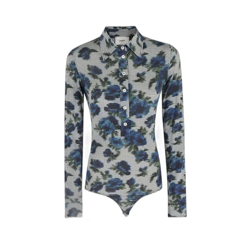 Ascii Floral Printed Bodysuit