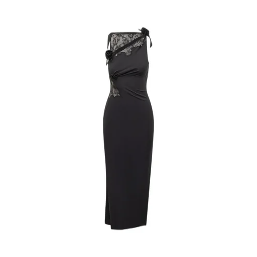 Lace Asymmetrical Maxi Dress