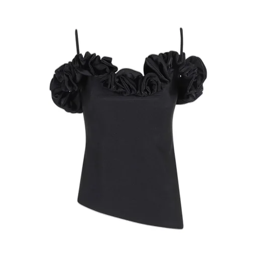 Ruffled Asymmetric Hem Top