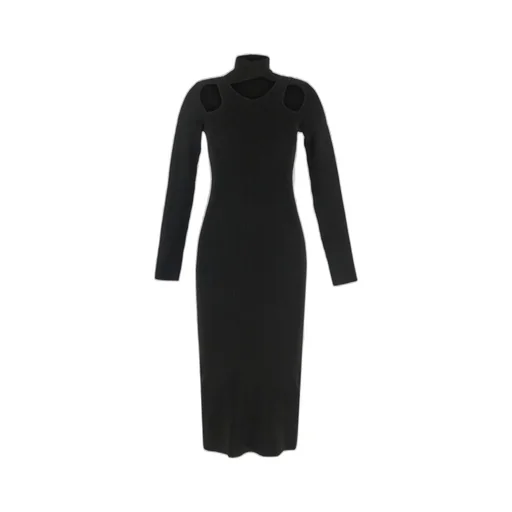 Cut-Out High Neck Midi Dress