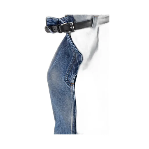 Belted Halterneck Denim Dress