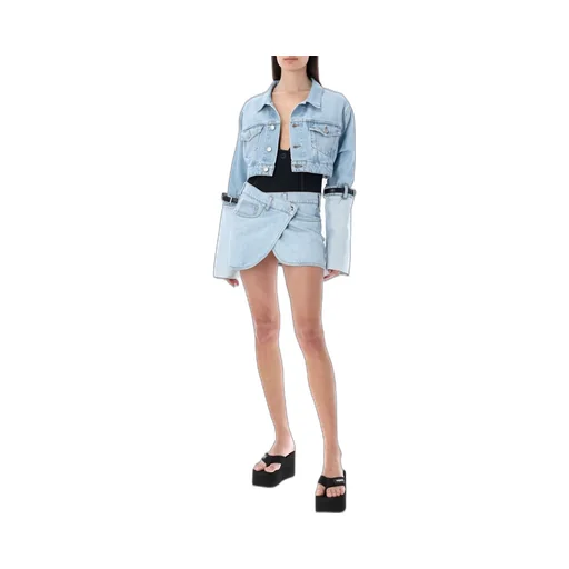 Asymmetric Designed Denim Mini Skirt