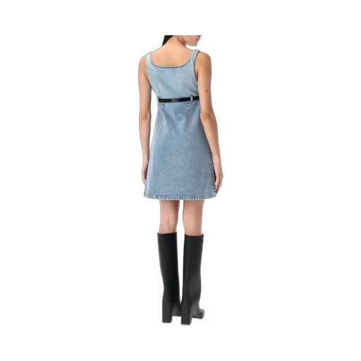 Belted Denim Mini Dress