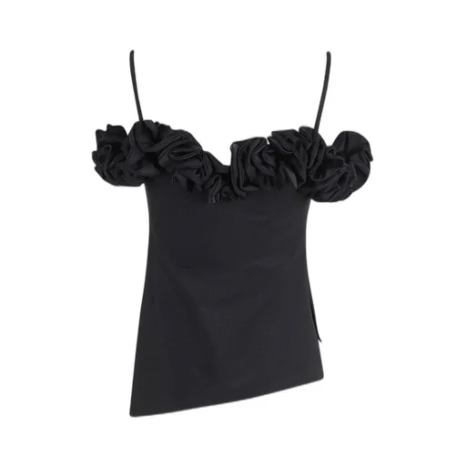 Ruffled Asymmetric Hem Top