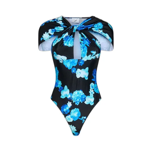 Floral Print Cut-Out Bodysuit