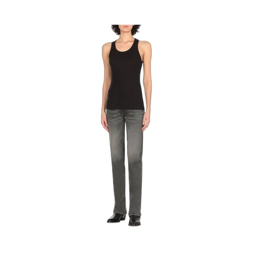 Logo Embroidered Ribbed Tank Top