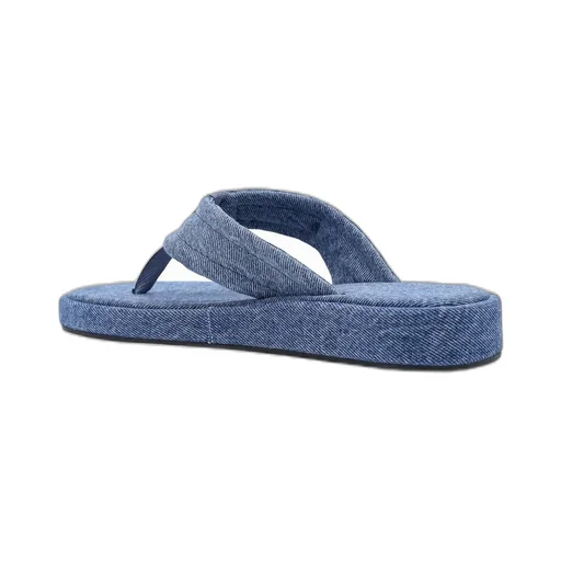Logo Patch Denim Thong Sandals