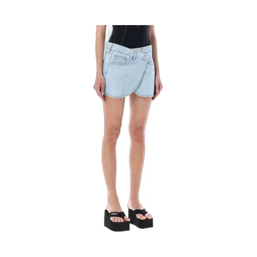 Asymmetric Designed Denim Mini Skirt