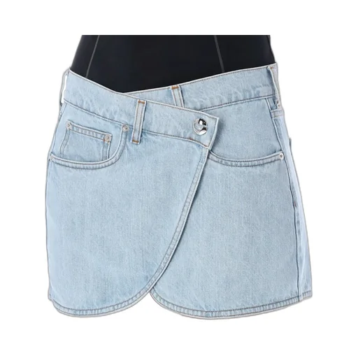 Asymmetric Designed Denim Mini Skirt