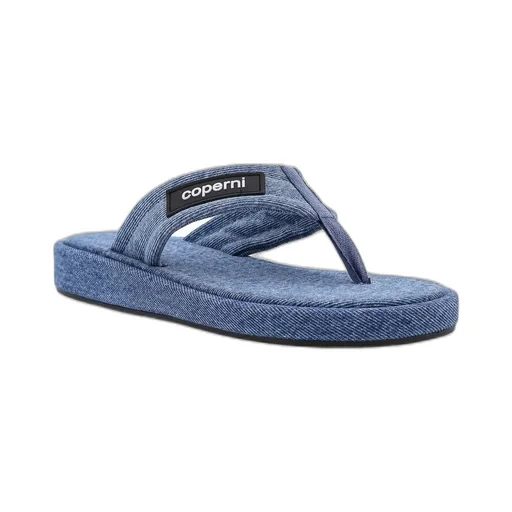 Logo Patch Denim Thong Sandals