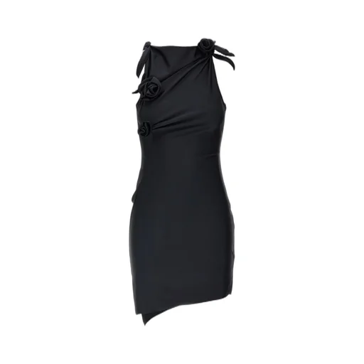 Asymmetric Flower Mini Dress