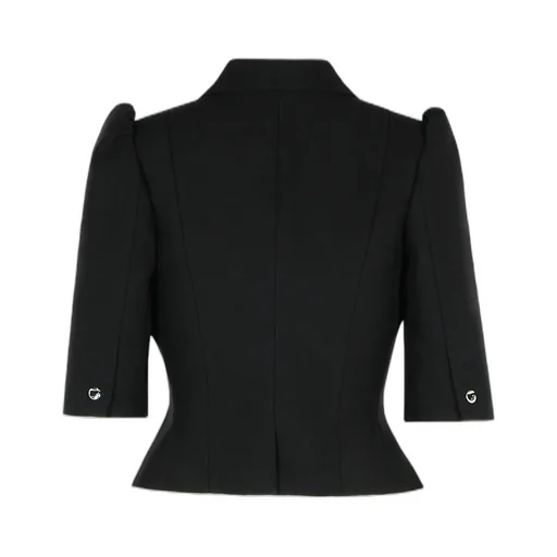 V-Neck Cropped Tailored Jacket