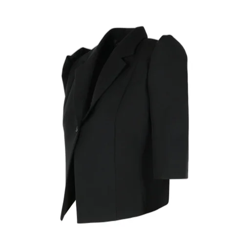 V-Neck Cropped Tailored Jacket