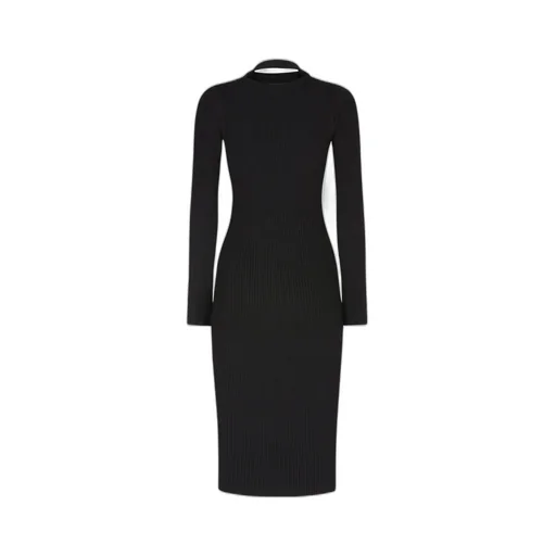 Cut-Out Knitted Midi Dress