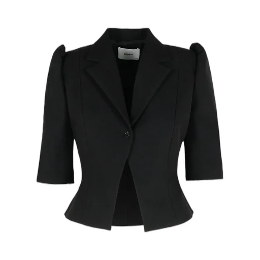 V-Neck Cropped Tailored Jacket