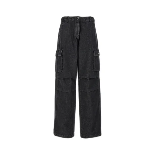 Denim Wide Leg Cargo Jeans