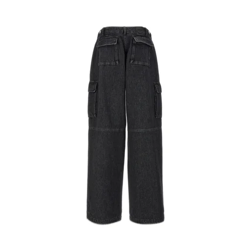 Denim Wide Leg Cargo Jeans