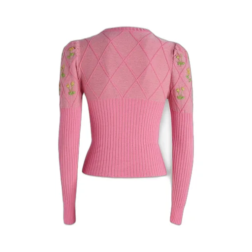 Floral Embroidered Knitted Jumper