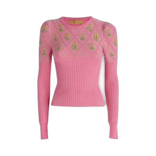 Floral Embroidered Knitted Jumper