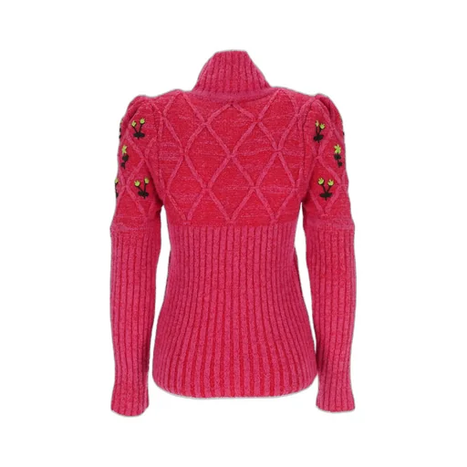 Oma Floral Embroidery Turtleneck Sweater