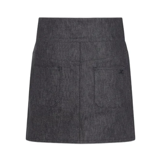 Belted Denim Mini Skirt