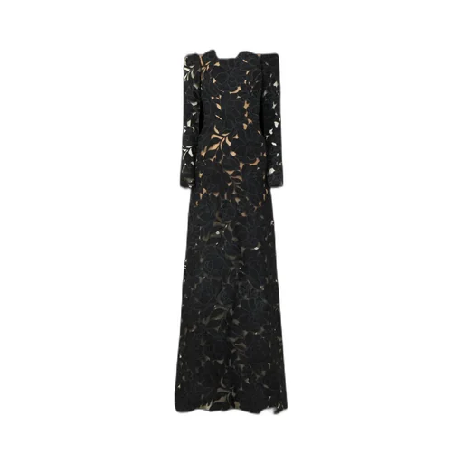 Kasia Long-Sleeved Floral Openwork Lace Dress