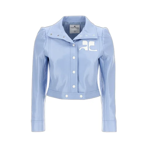 Vinyl Straight Hem Cropped Jacket