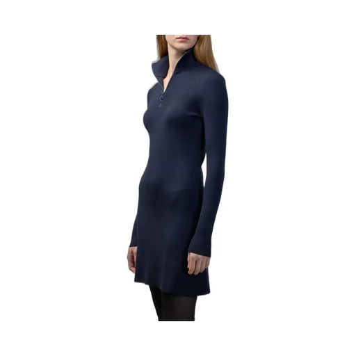 Mockneck Zipped Mini Dress