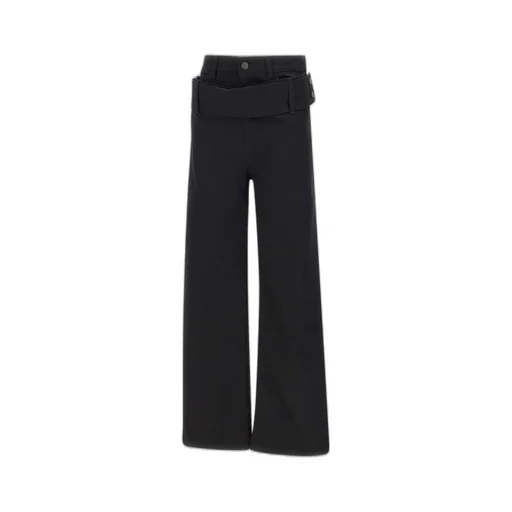 Double Belted Flared Jeans