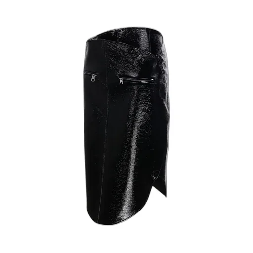 Circle Vinyl Midi Skirt
