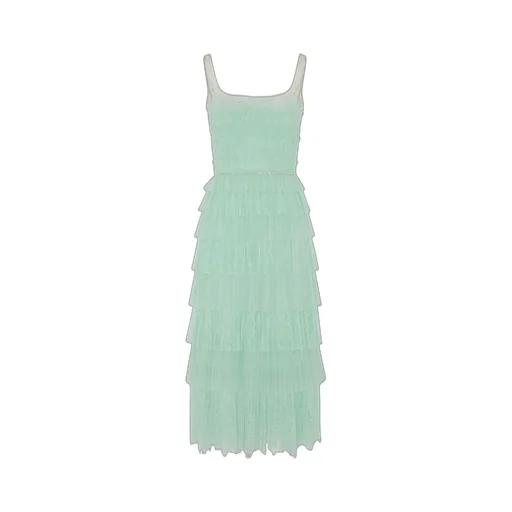 Arin Plisse Tulle-Lace Gathered Dress