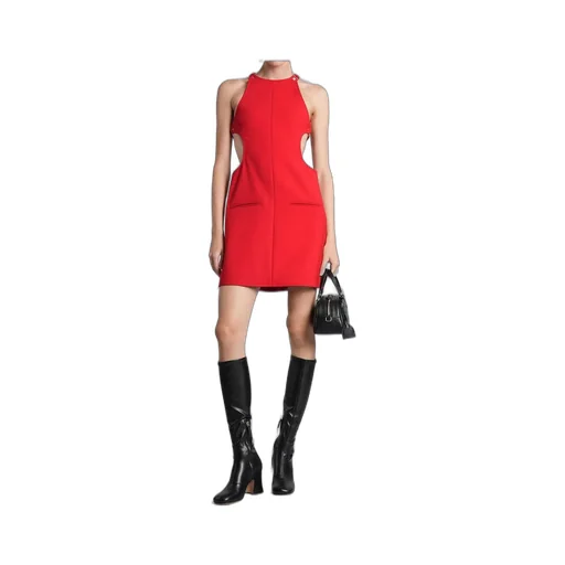 Buckle Tailored A-Line Dress