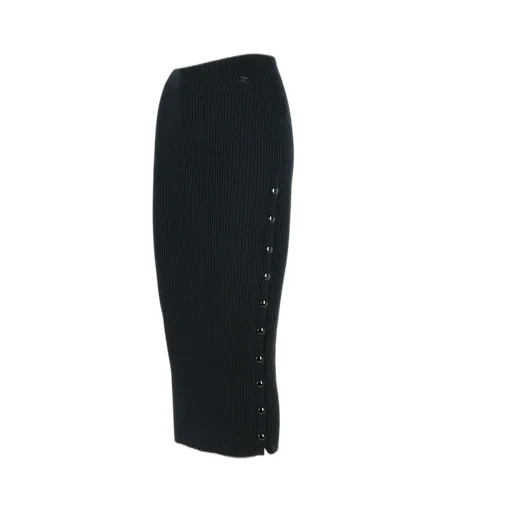 Logo Embroidered Knitted Skirt