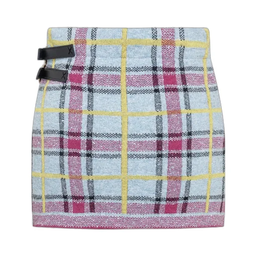 Tracy Tartan Motif Knit Mini Skirt