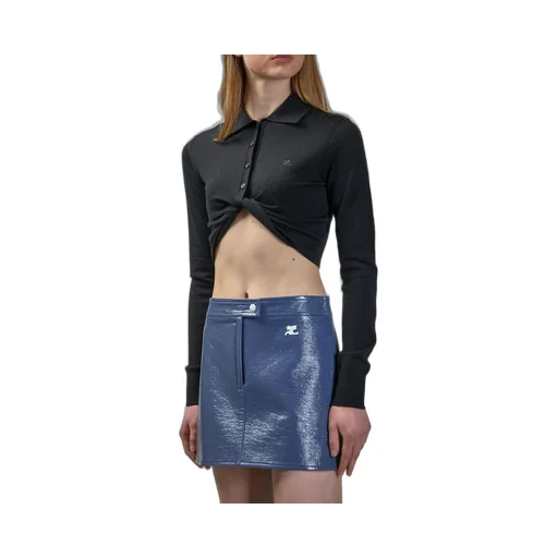 V-Neck Cropped Polo Jumper
