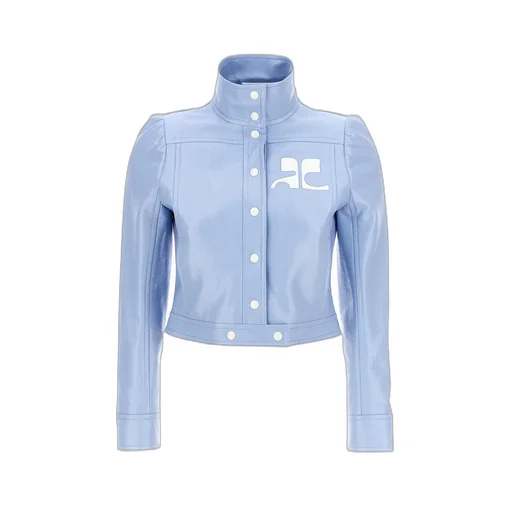 Vinyl Straight Hem Cropped Jacket