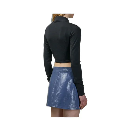 V-Neck Cropped Polo Jumper