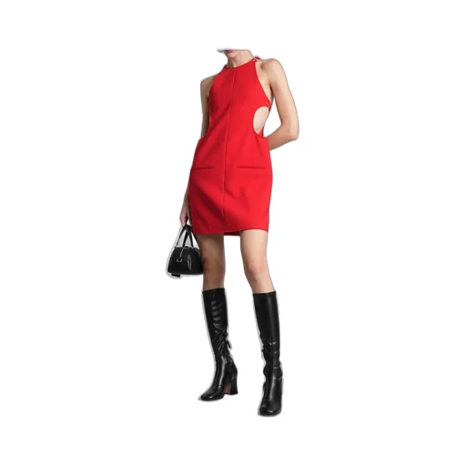 Buckle Tailored A-Line Dress