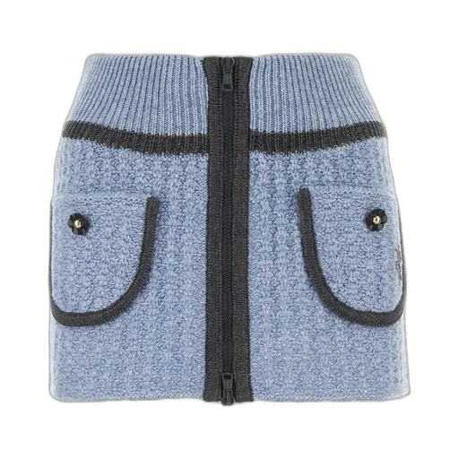 Zip Up Knitted Mini Skirt